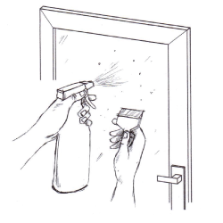 Vorbereitung der Glasfläche